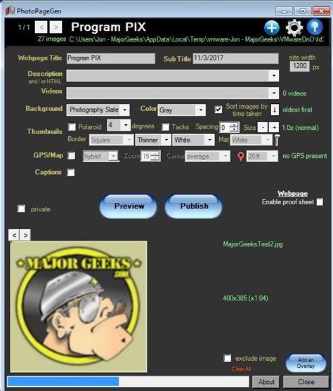 PhotoPageGen 8.1 Free Trial